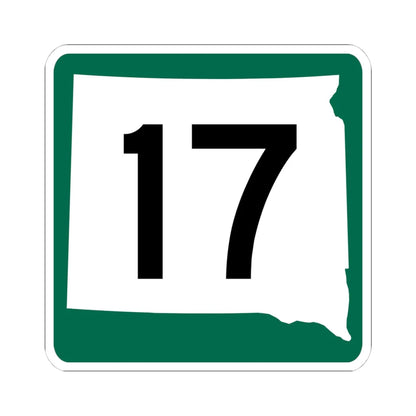 SD 17 (South Dakota) (Road Sign) STICKER Vinyl Kiss-Cut Decal 4 Inch White - The Sticker Space