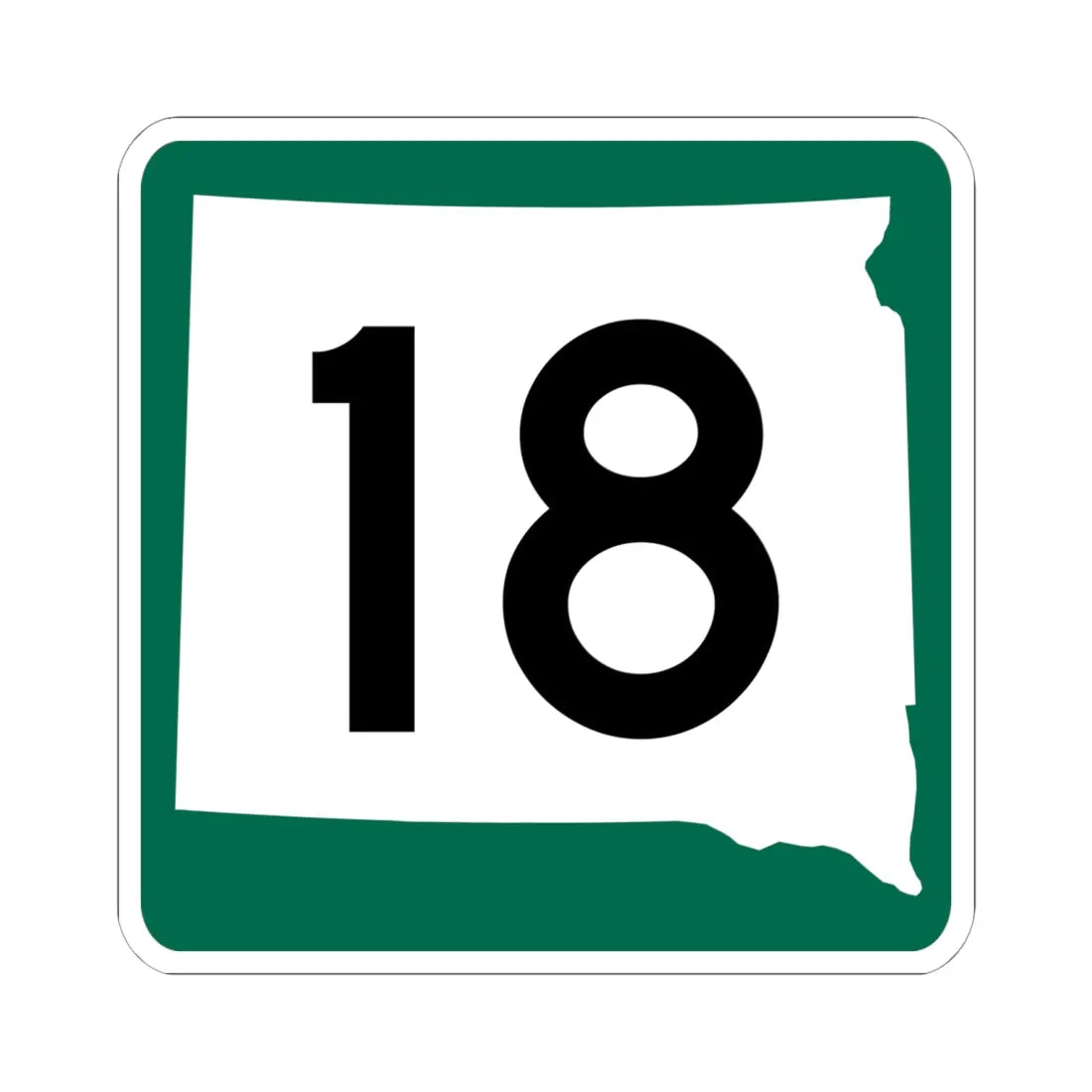 SD 18 (South Dakota) (Road Sign) STICKER Vinyl Kiss-Cut Decal 6 Inch White - The Sticker Space