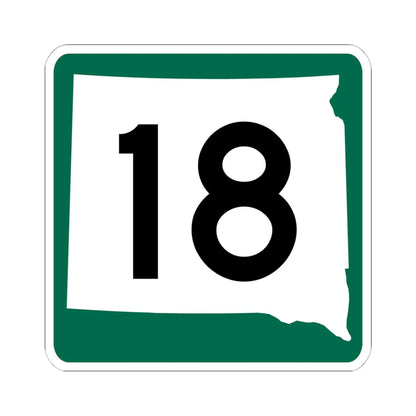SD 18 (South Dakota) (Road Sign) STICKER Vinyl Kiss-Cut Decal 6 Inch White - The Sticker Space