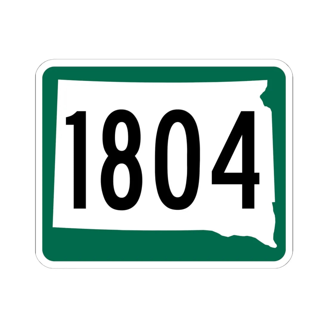 SD 1804 (South Dakota) (Road Sign) STICKER Vinyl Kiss-Cut Decal 6 Inch White - The Sticker Space