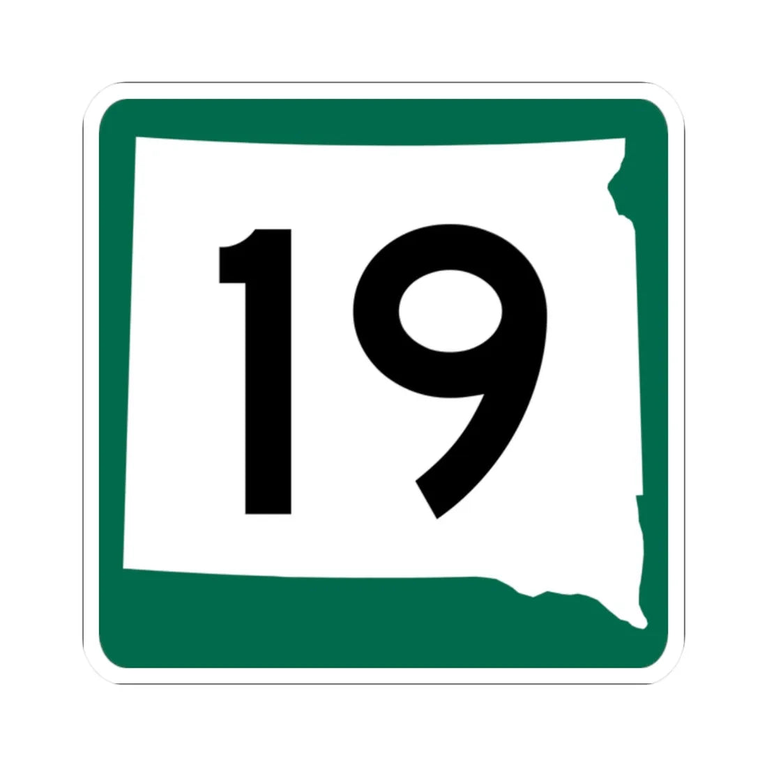 SD 19 (South Dakota) (Road Sign) STICKER Vinyl Kiss-Cut Decal 2 Inch White - The Sticker Space