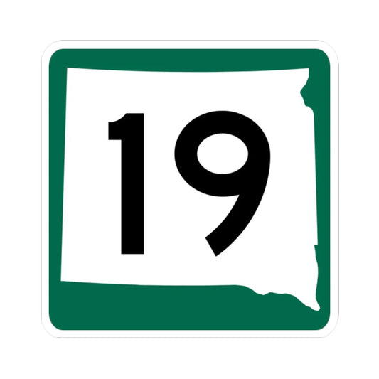 SD 19 (South Dakota) (Road Sign) STICKER Vinyl Kiss-Cut Decal 2 Inch White - The Sticker Space