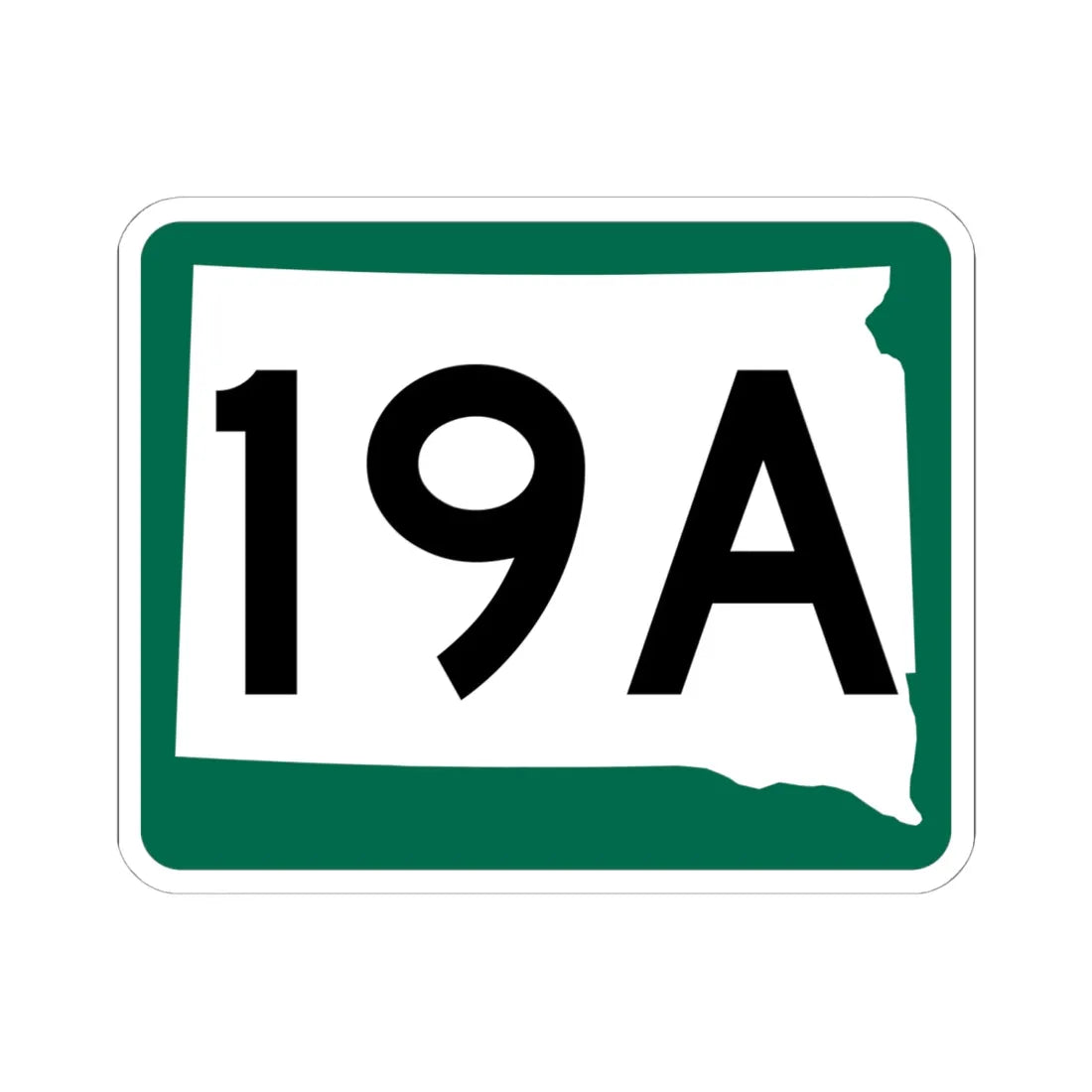 SD 19A (South Dakota) (Road Sign) STICKER Vinyl Kiss-Cut Decal 6 Inch White - The Sticker Space