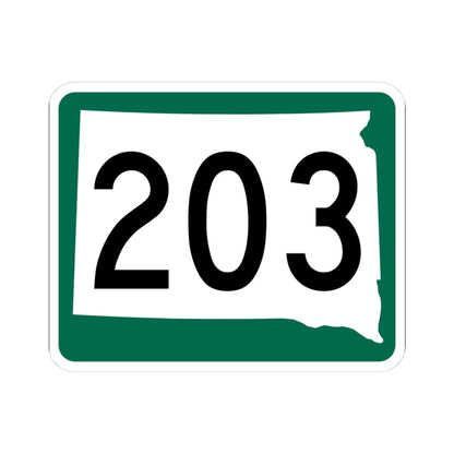 SD 203 (South Dakota) (Road Sign) STICKER Vinyl Kiss-Cut Decal 3 Inch White - The Sticker Space