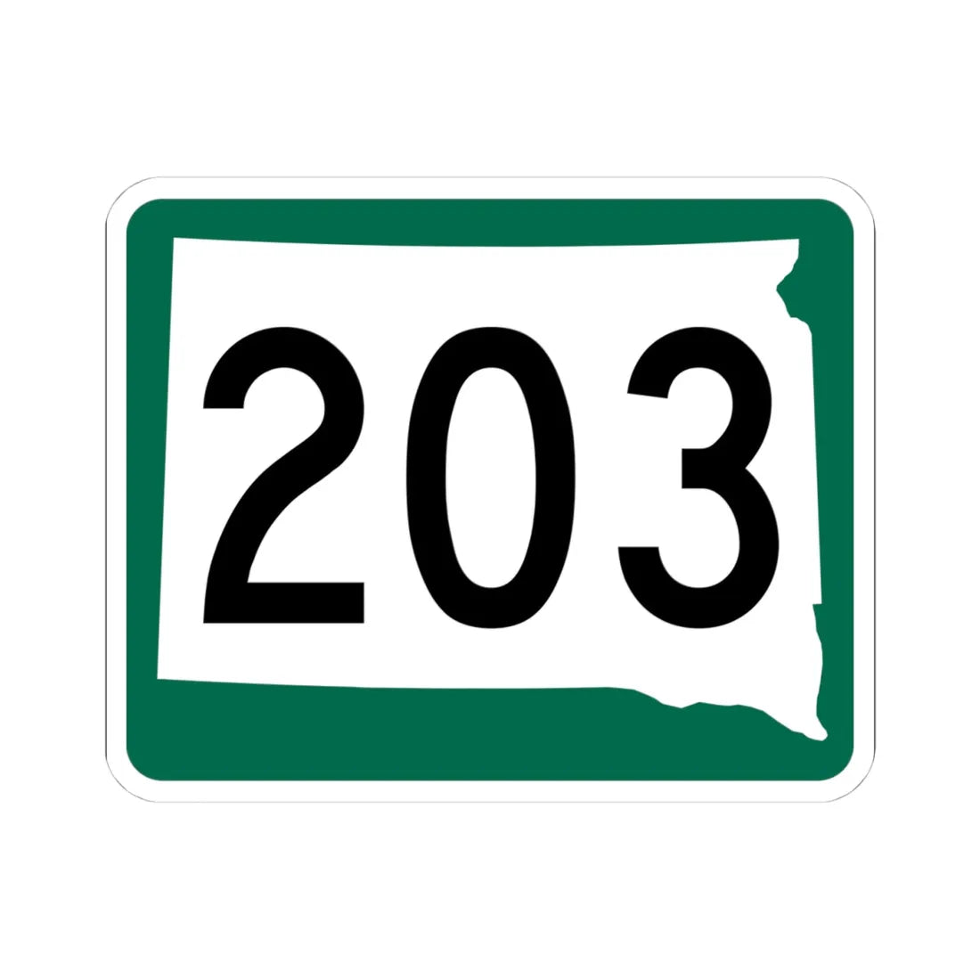 SD 203 (South Dakota) (Road Sign) STICKER Vinyl Kiss-Cut Decal 4 Inch White - The Sticker Space