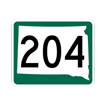 SD 204 (South Dakota) (Road Sign) STICKER Vinyl Kiss-Cut Decal 3 Inch White - The Sticker Space