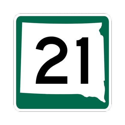 SD 21 (South Dakota) (Road Sign) STICKER Vinyl Kiss-Cut Decal 3 Inch White - The Sticker Space