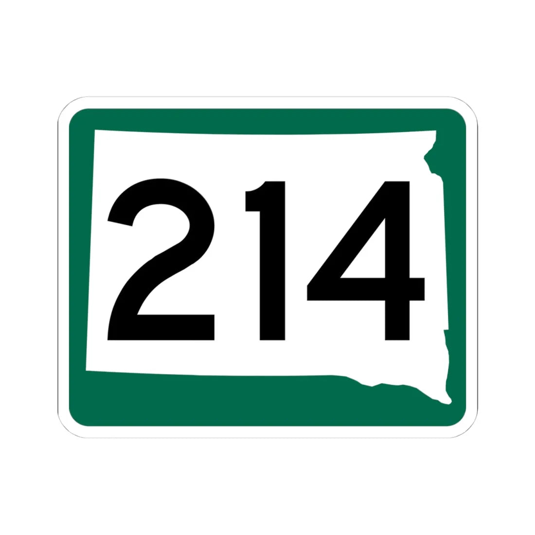 SD 214 (South Dakota) (Road Sign) STICKER Vinyl Kiss-Cut Decal 4 Inch White - The Sticker Space