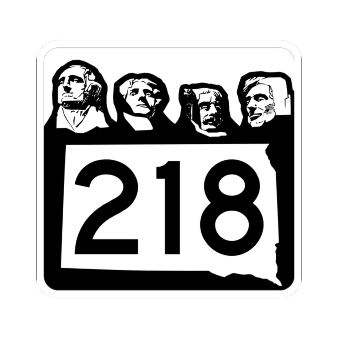 SD 218 1960 (South Dakota) (Road Sign) STICKER Vinyl Kiss-Cut Decal 2 Inch White - The Sticker Space