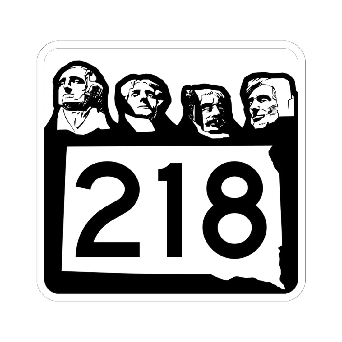 SD 218 1960 (South Dakota) (Road Sign) STICKER Vinyl Kiss-Cut Decal 6 Inch White - The Sticker Space