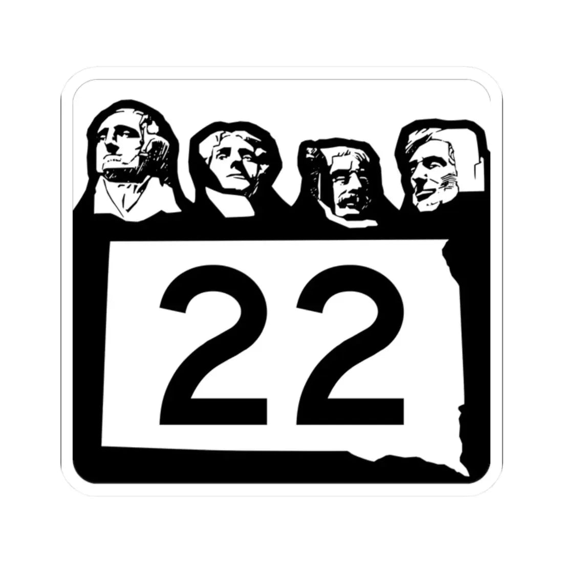 SD 22 1960 (South Dakota) (Road Sign) STICKER Vinyl Kiss-Cut Decal 2 Inch White - The Sticker Space