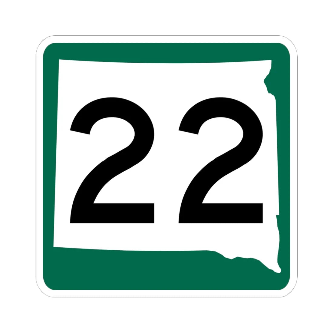 SD 22 (South Dakota) (Road Sign) STICKER Vinyl Kiss-Cut Decal 4 Inch White - The Sticker Space