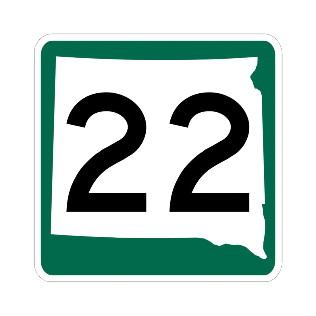 SD 22 (South Dakota) (Road Sign) STICKER Vinyl Kiss-Cut Decal 6 Inch White - The Sticker Space