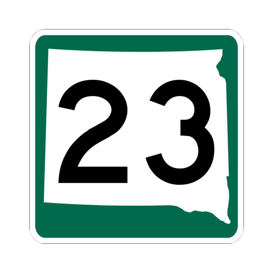 SD 23 (South Dakota) (Road Sign) STICKER Vinyl Kiss-Cut Decal 4 Inch White - The Sticker Space