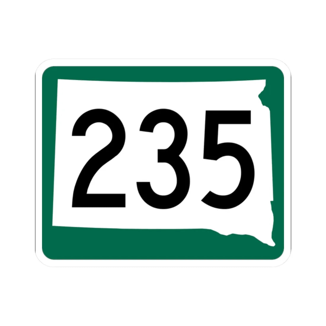 SD 235 (South Dakota) (Road Sign) STICKER Vinyl Kiss-Cut Decal 2 Inch White - The Sticker Space