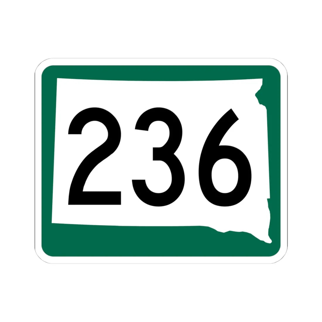 SD 236 (South Dakota) (Road Sign) STICKER Vinyl Kiss-Cut Decal 4 Inch White - The Sticker Space