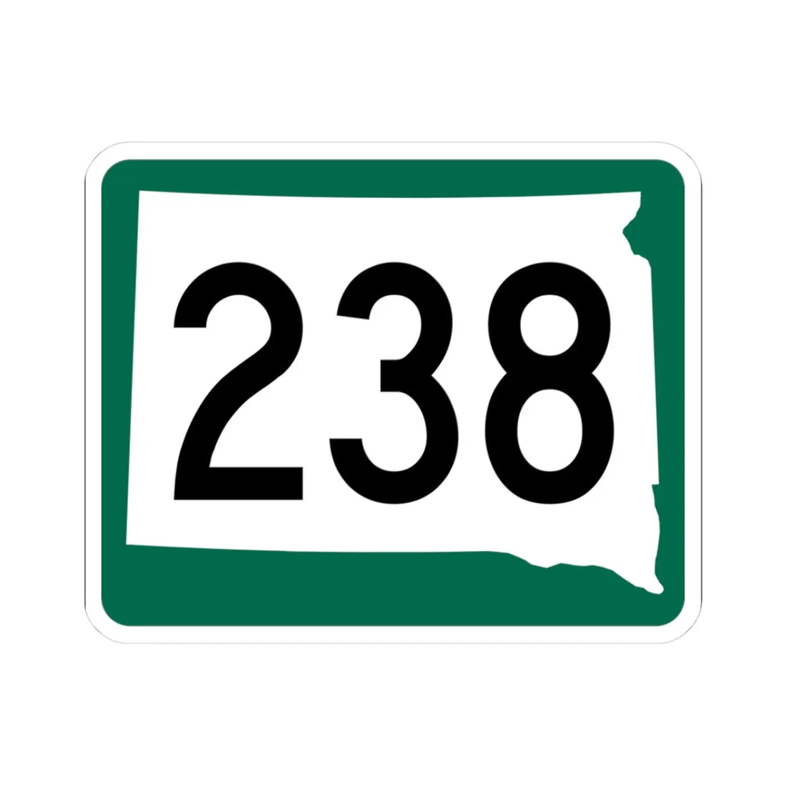 SD 238 (South Dakota) (Road Sign) STICKER Vinyl Kiss-Cut Decal 3 Inch White - The Sticker Space
