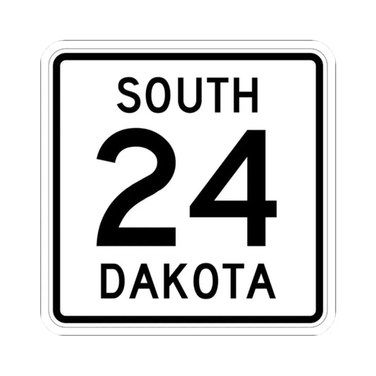 SD 24 1950 (South Dakota) (Road Sign) STICKER Vinyl Kiss-Cut Decal 2 Inch White - The Sticker Space