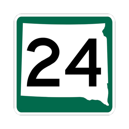 SD 24 (South Dakota) (Road Sign) STICKER Vinyl Kiss-Cut Decal 4 Inch White - The Sticker Space