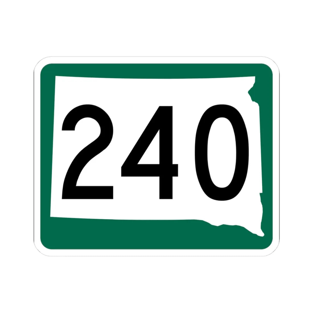 SD 240 (South Dakota) (Road Sign) STICKER Vinyl Kiss-Cut Decal 3 Inch White - The Sticker Space