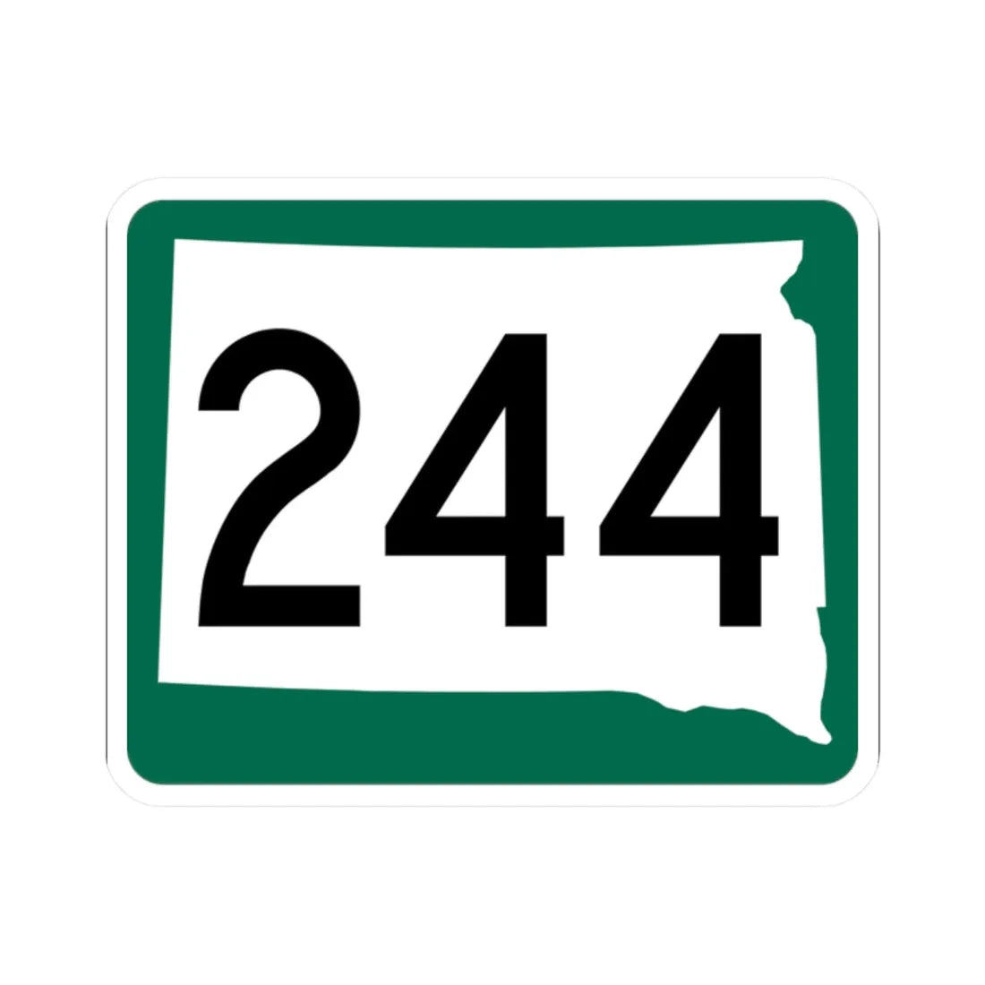 SD 244 (South Dakota) (Road Sign) STICKER Vinyl Kiss-Cut Decal 2 Inch White - The Sticker Space