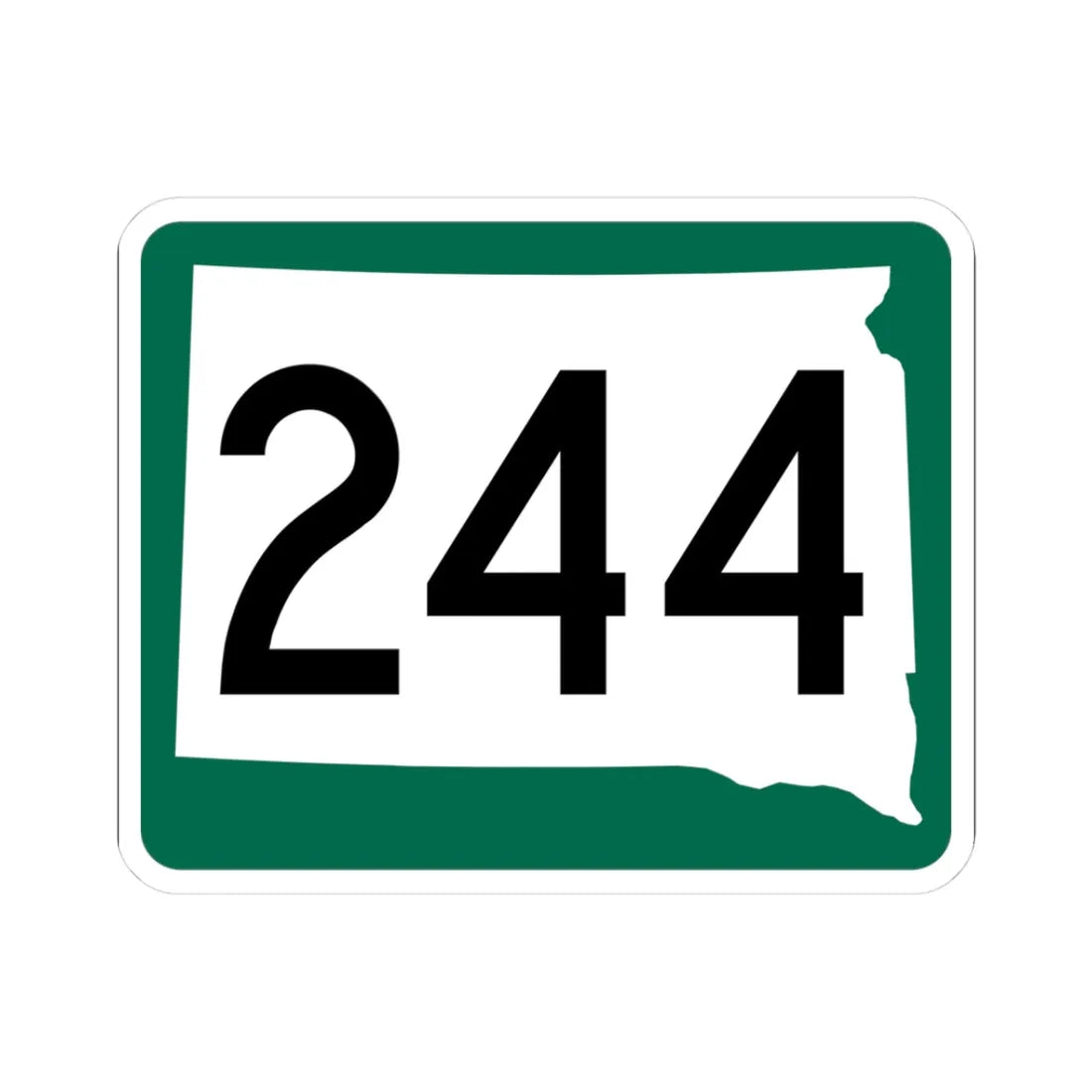 SD 244 (South Dakota) (Road Sign) STICKER Vinyl Kiss-Cut Decal 3 Inch White - The Sticker Space
