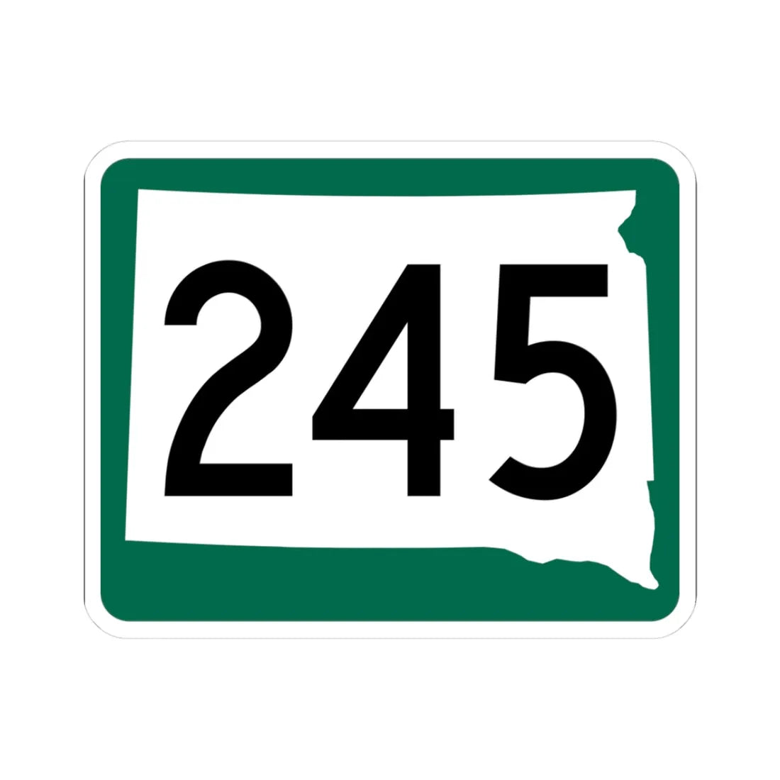 SD 245 (South Dakota) (Road Sign) STICKER Vinyl Kiss-Cut Decal 3 Inch White - The Sticker Space