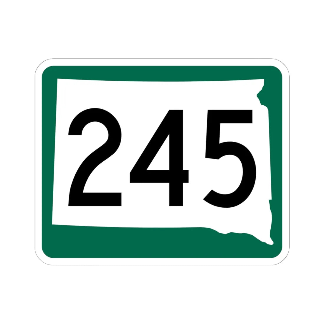 SD 245 (South Dakota) (Road Sign) STICKER Vinyl Kiss-Cut Decal 6 Inch White - The Sticker Space