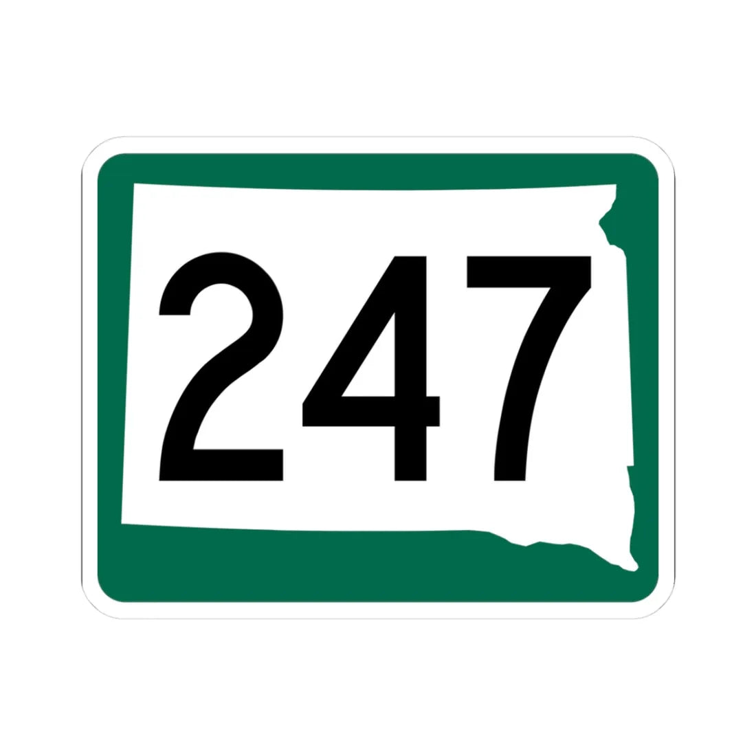 SD 247 (South Dakota) (Road Sign) STICKER Vinyl Kiss-Cut Decal 3 Inch White - The Sticker Space