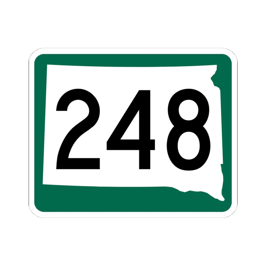 SD 248 (South Dakota) (Road Sign) STICKER Vinyl Kiss-Cut Decal 4 Inch White - The Sticker Space