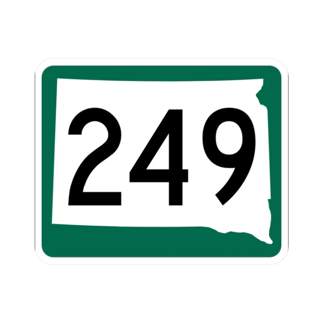 SD 249 (South Dakota) (Road Sign) STICKER Vinyl Kiss-Cut Decal 2 Inch White - The Sticker Space