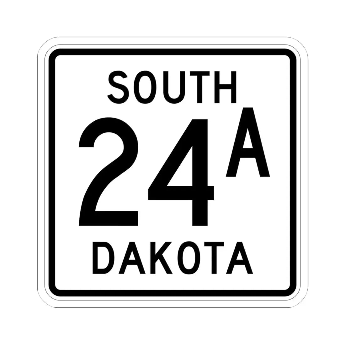 SD 24A 1950 (South Dakota) (Road Sign) STICKER Vinyl Kiss-Cut Decal 4 Inch White - The Sticker Space
