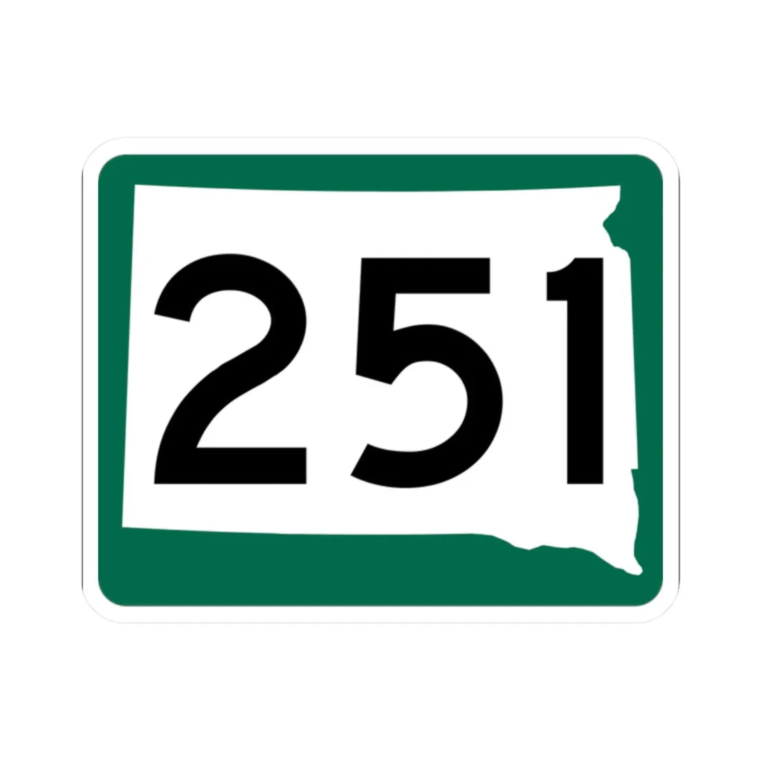 SD 251 (South Dakota) (Road Sign) STICKER Vinyl Kiss-Cut Decal 2 Inch White - The Sticker Space