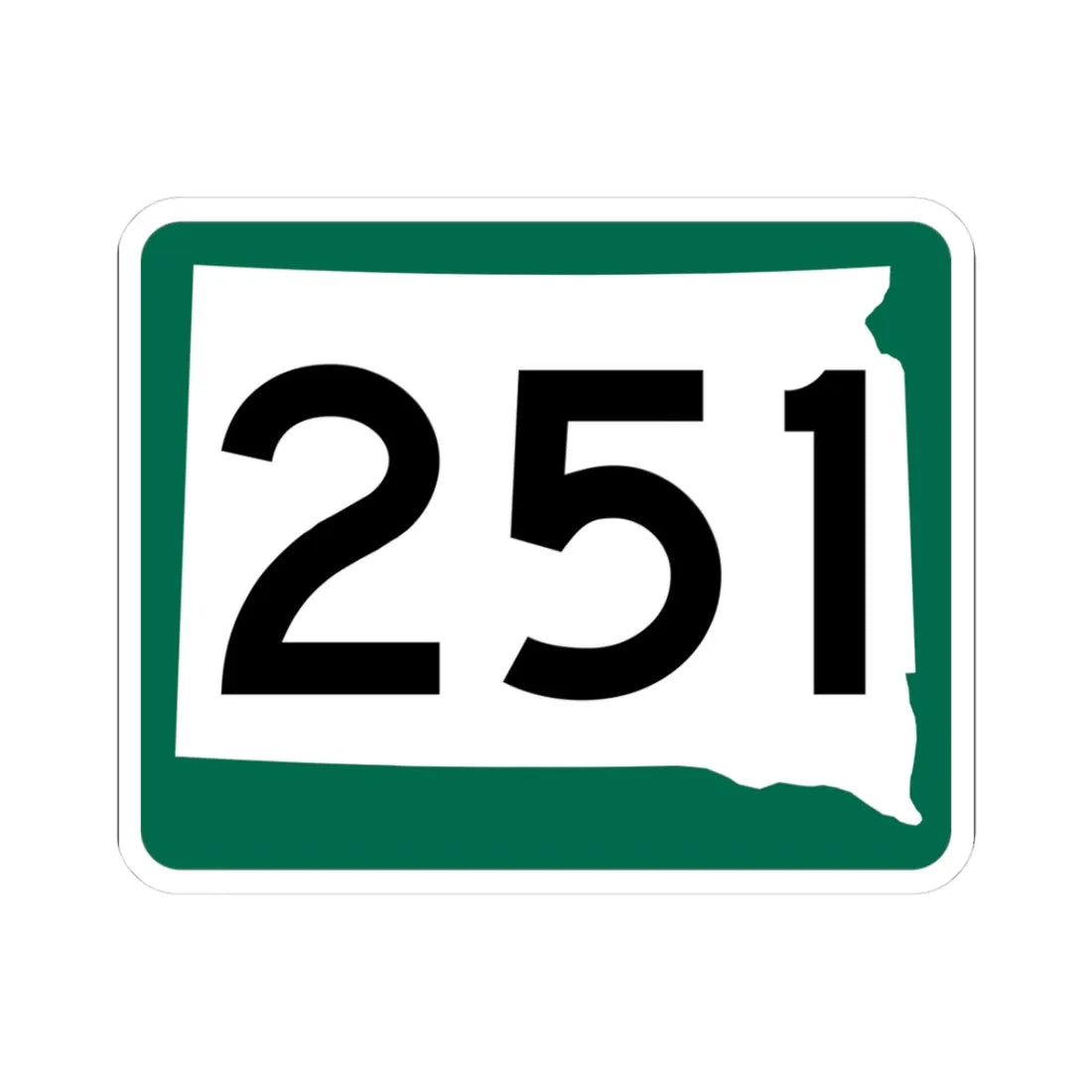SD 251 (South Dakota) (Road Sign) STICKER Vinyl Kiss-Cut Decal 3 Inch White - The Sticker Space