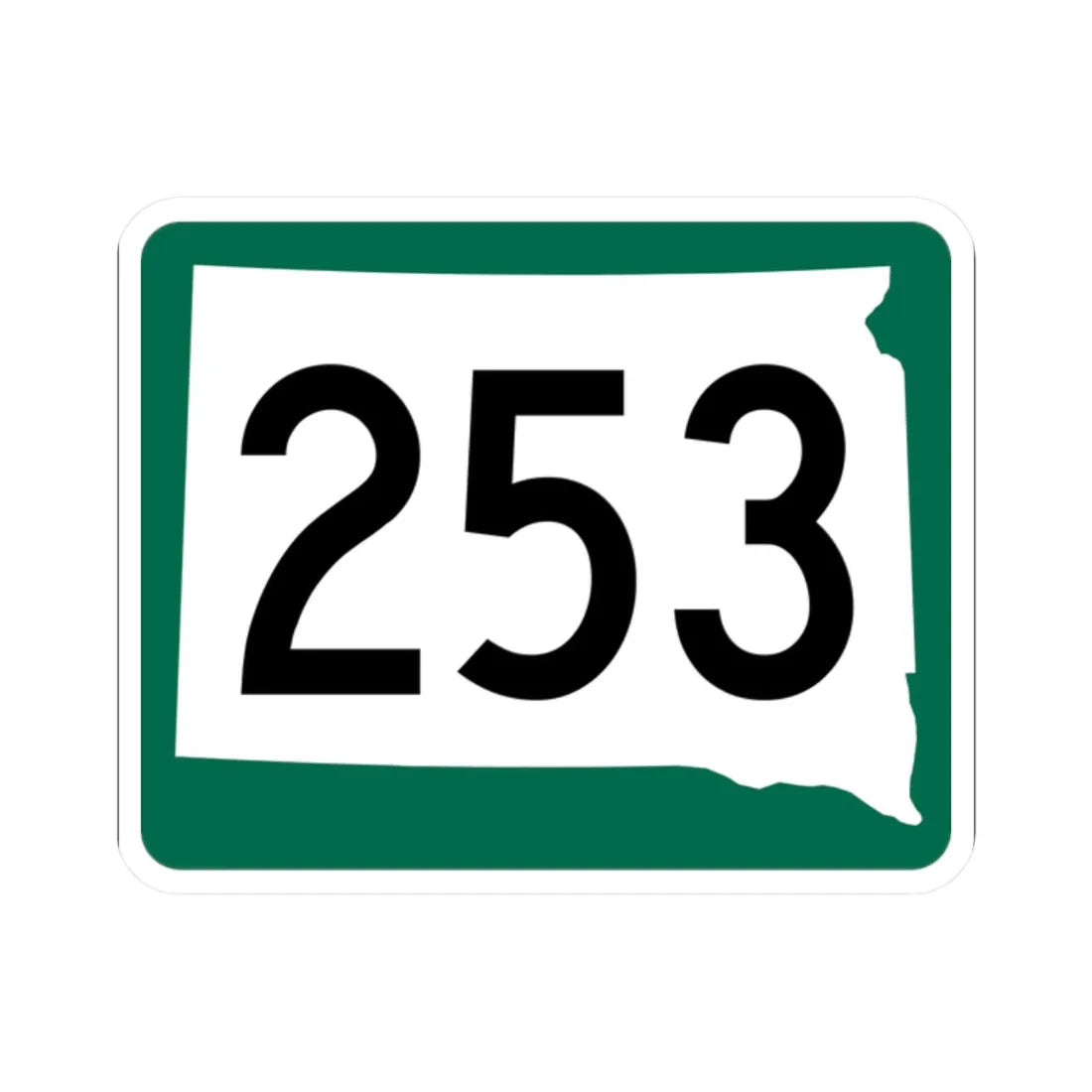 SD 253 (South Dakota) (Road Sign) STICKER Vinyl Kiss-Cut Decal 2 Inch White - The Sticker Space