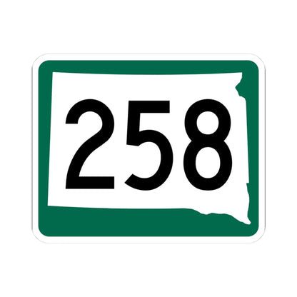 SD 258 (South Dakota) (Road Sign) STICKER Vinyl Kiss-Cut Decal 3 Inch White - The Sticker Space