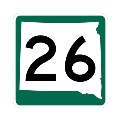 SD 26 (South Dakota) (Road Sign) STICKER Vinyl Kiss-Cut Decal 6 Inch White - The Sticker Space