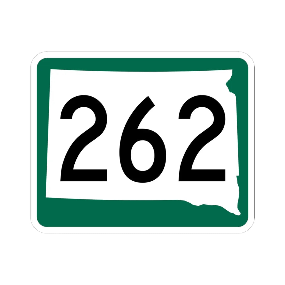 SD 262 (South Dakota) (Road Sign) STICKER Vinyl Kiss-Cut Decal 3 Inch White - The Sticker Space
