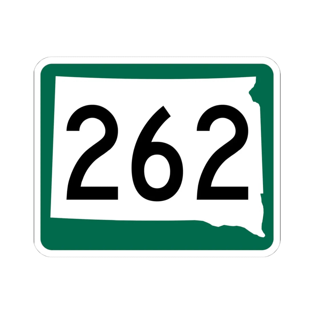 SD 262 (South Dakota) (Road Sign) STICKER Vinyl Kiss-Cut Decal 4 Inch White - The Sticker Space