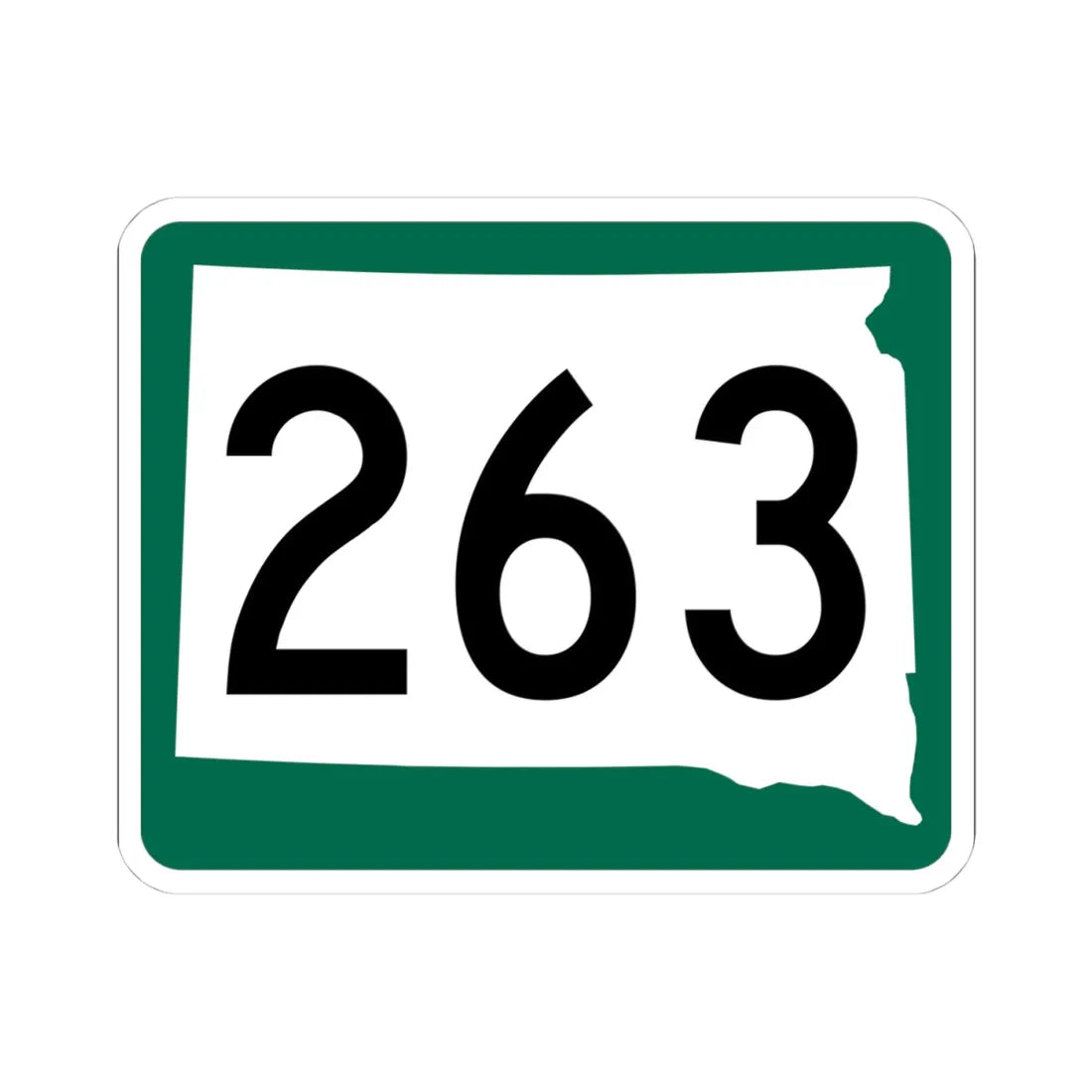 SD 263 (South Dakota) (Road Sign) STICKER Vinyl Kiss-Cut Decal 4 Inch White - The Sticker Space