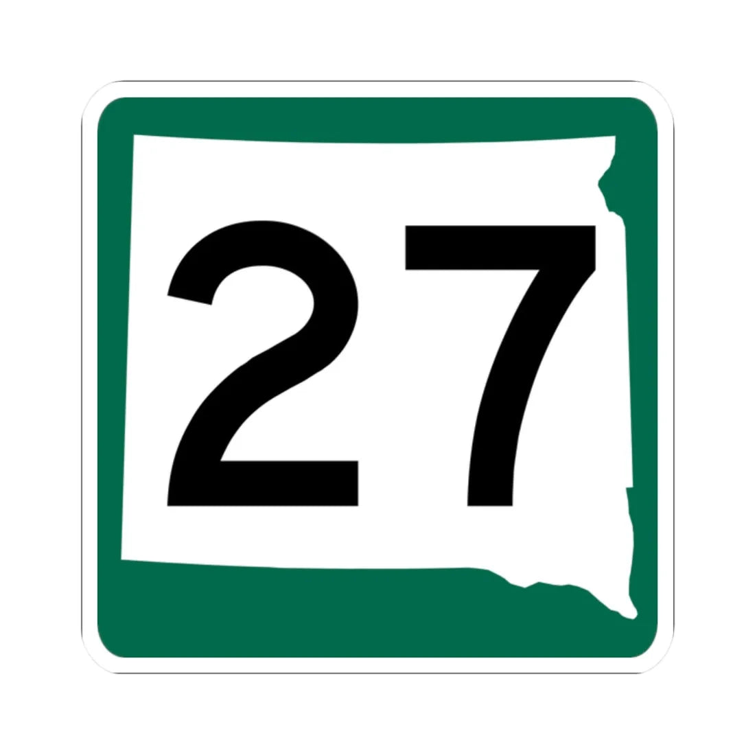 SD 27 (South Dakota) (Road Sign) STICKER Vinyl Kiss-Cut Decal 2 Inch White - The Sticker Space