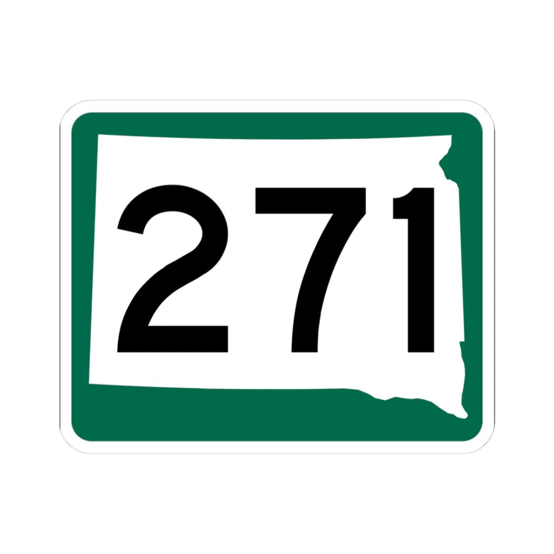 SD 271 (South Dakota) (Road Sign) STICKER Vinyl Kiss-Cut Decal 3 Inch White - The Sticker Space