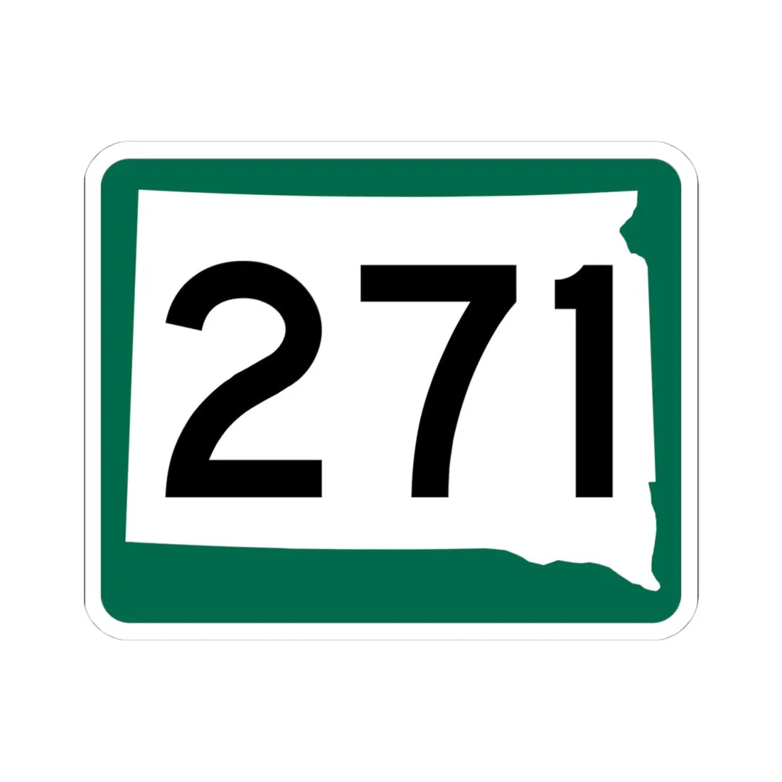 SD 271 (South Dakota) (Road Sign) STICKER Vinyl Kiss-Cut Decal 4 Inch White - The Sticker Space