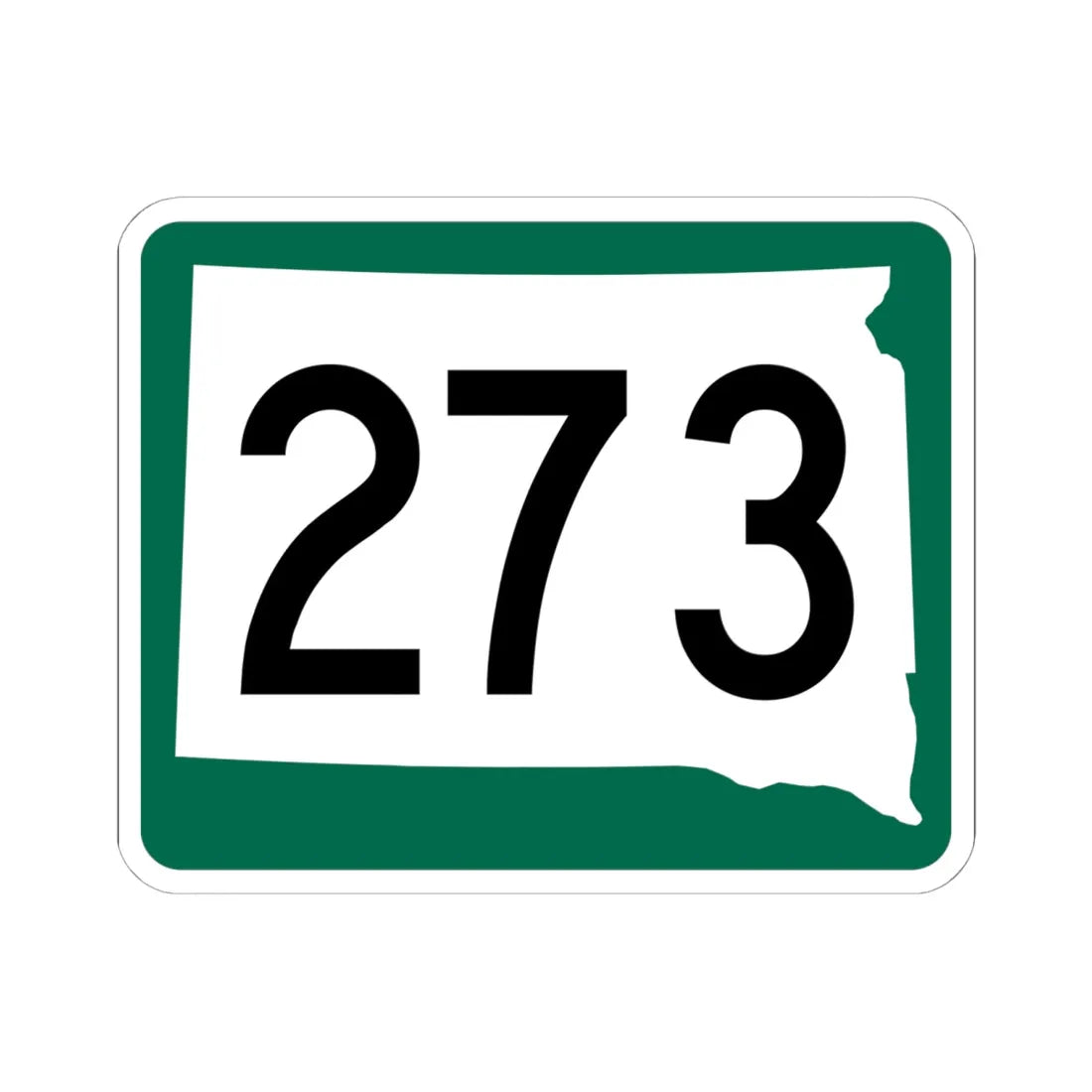 SD 273 (South Dakota) (Road Sign) STICKER Vinyl Kiss-Cut Decal 6 Inch White - The Sticker Space