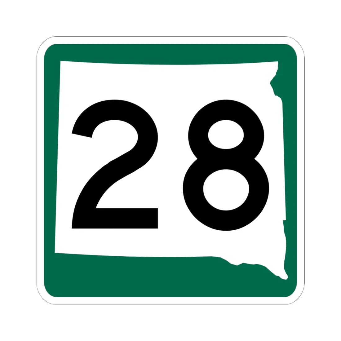 SD 28 (South Dakota) (Road Sign) STICKER Vinyl Kiss-Cut Decal 6 Inch White - The Sticker Space