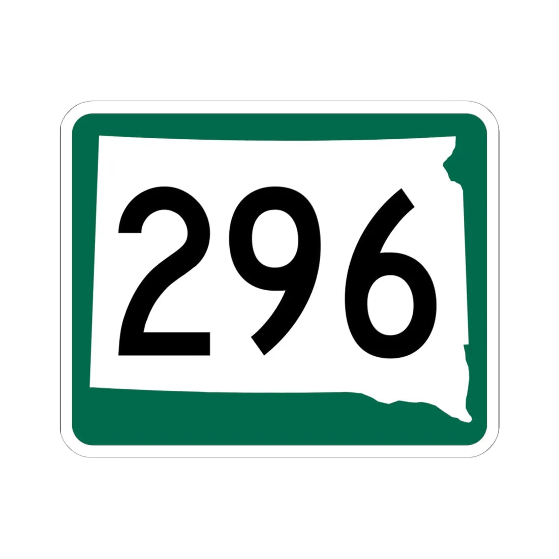 SD 296 (South Dakota) (Road Sign) STICKER Vinyl Kiss-Cut Decal 6 Inch White - The Sticker Space