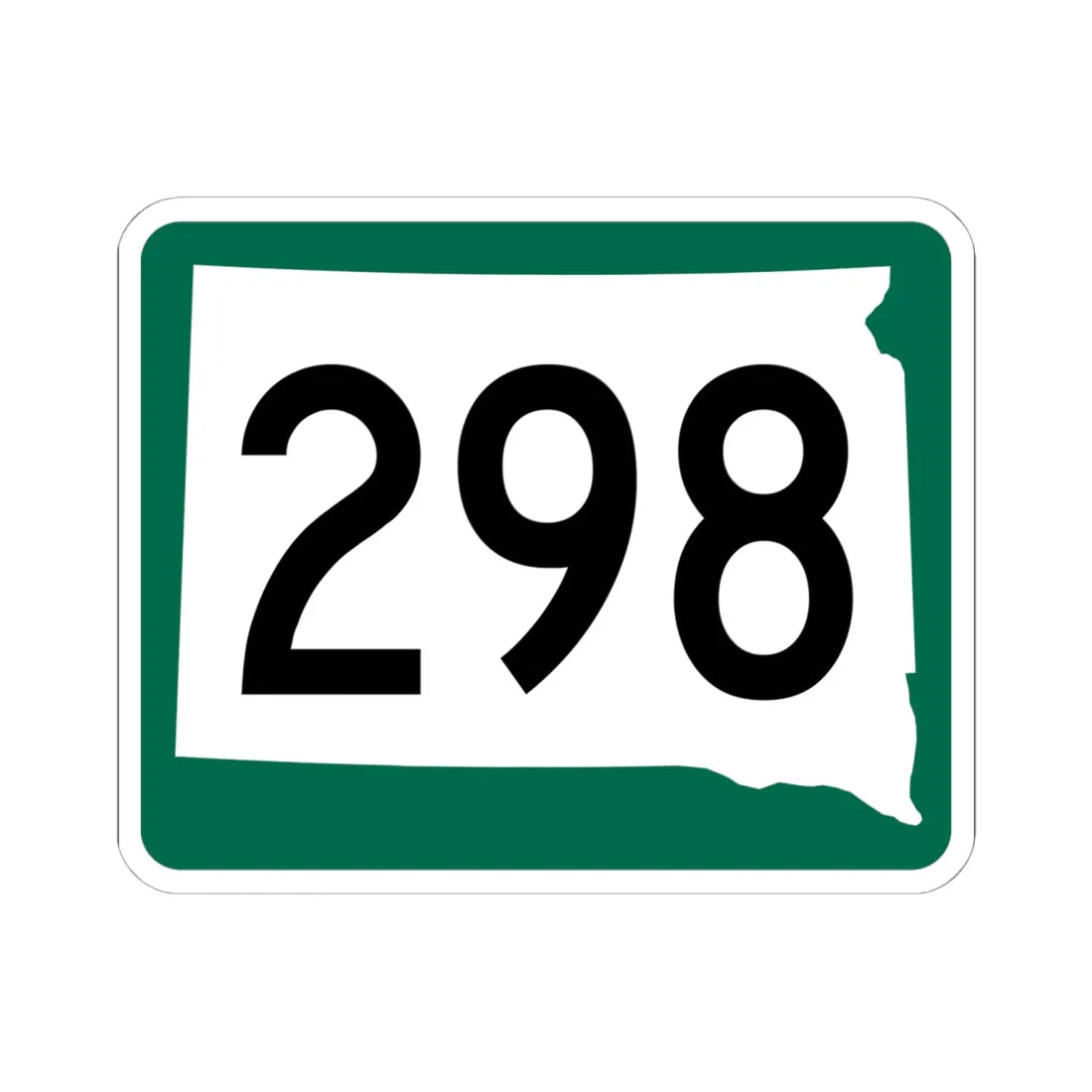 SD 298 (South Dakota) (Road Sign) STICKER Vinyl Kiss-Cut Decal 6 Inch White - The Sticker Space