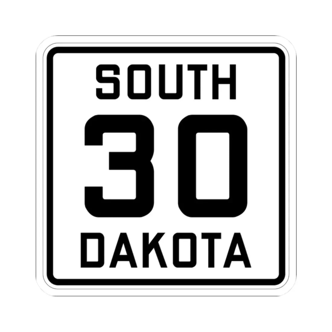 SD 30 1926 (South Dakota) (Road Sign) STICKER Vinyl Kiss-Cut Decal 2 Inch White - The Sticker Space