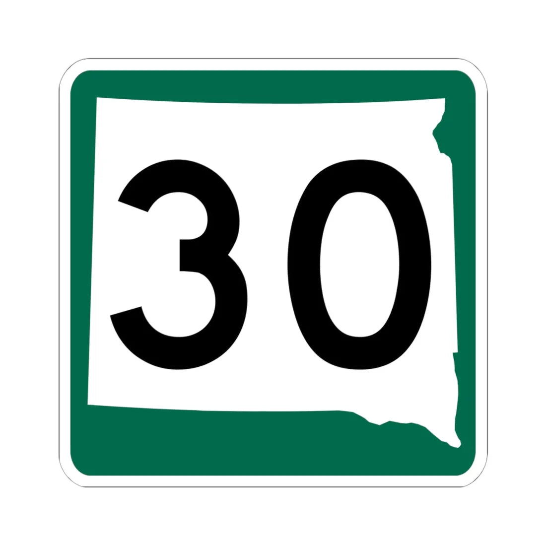 SD 30 (South Dakota) (Road Sign) STICKER Vinyl Kiss-Cut Decal 6 Inch White - The Sticker Space