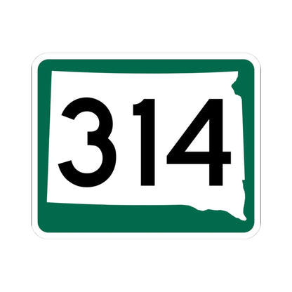SD 314 (South Dakota) (Road Sign) STICKER Vinyl Kiss-Cut Decal 3 Inch White - The Sticker Space